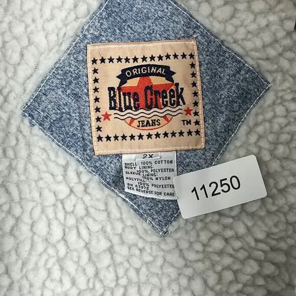 Original Blue Greek Jean Cotton Winter Coat Men's Size 2X Medium Wash - Picture 11 of 13